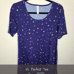 LuLaRoe Perfect T XS Stars Blue NEW